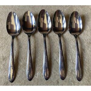 Vintage Mar-Crest Marcrest Oval Soup Spoons MCF1 Atomic Starburst Retro (5)